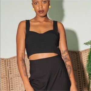 Waltz Linen Blend Bralette Crop Top Sz 2